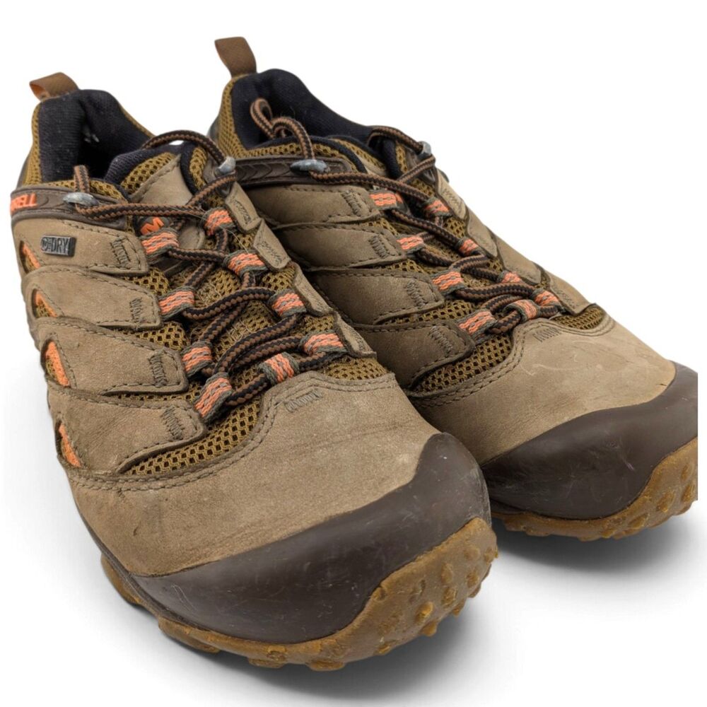 Merrell Chameleon 7 Waterproof Womens Sz 6 Dusty Olive Vibram Hiking Boots Shoes